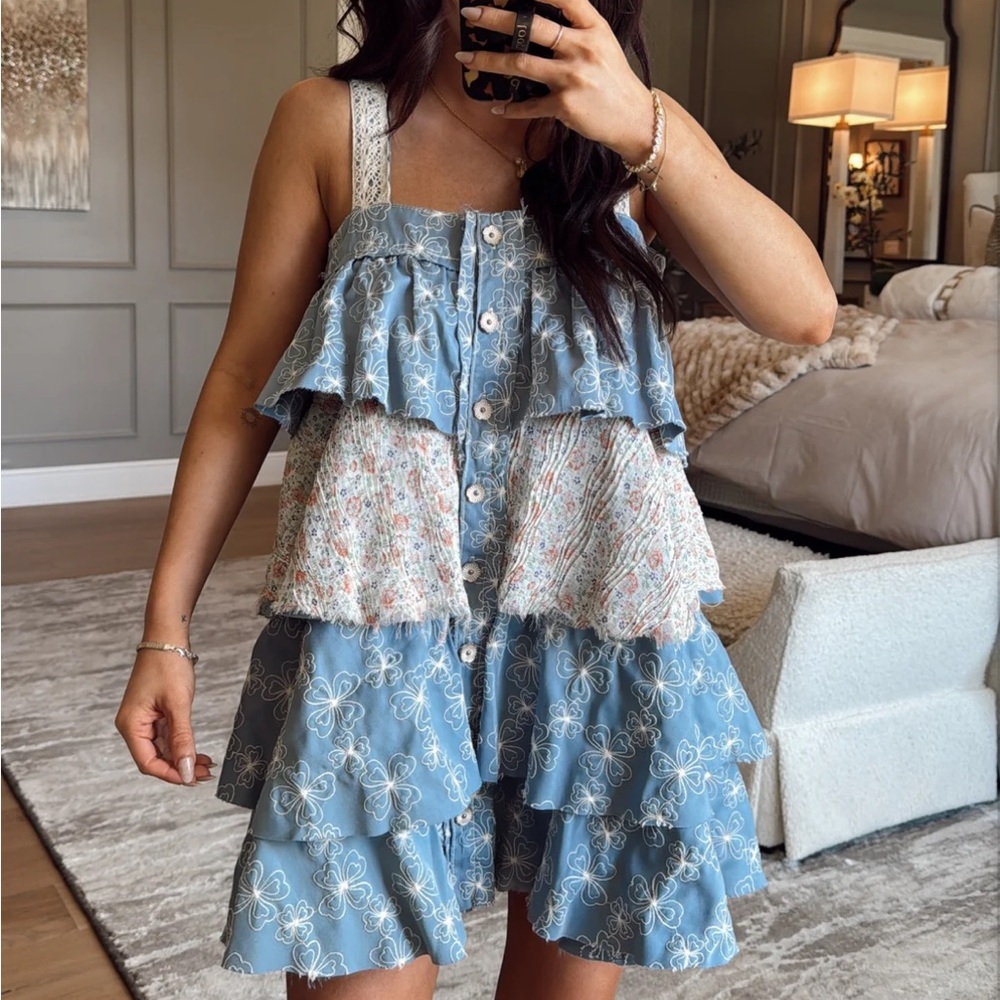 NWT - light denim patch dress
